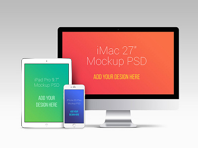 Apple Devices PSD Mockup Templates apple devices free freebie freebies imac ipad pro iphone 6s plus mockup psd templates