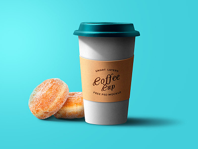 Coffee Cup PSD Mockup bakery coffee coffee cup mockup cup donut download free freebie freebies mockup paper cup psd