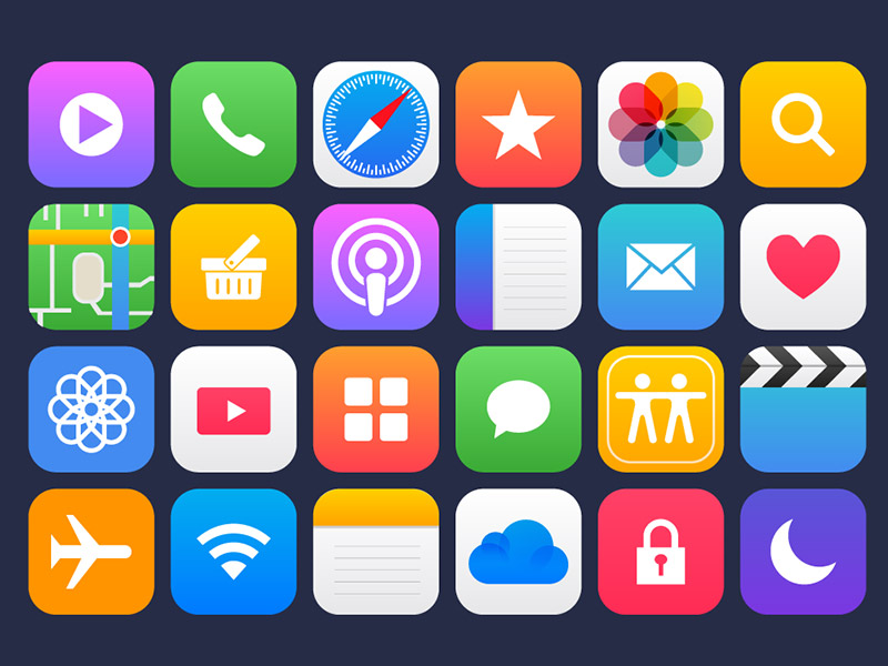36 Apple App Vector Icons by Graphicsfuel on Dribbble