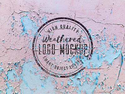 Weathered Logo Mockup free freebie freebies logo mockup psd wall paint wall peel logo weathered logo