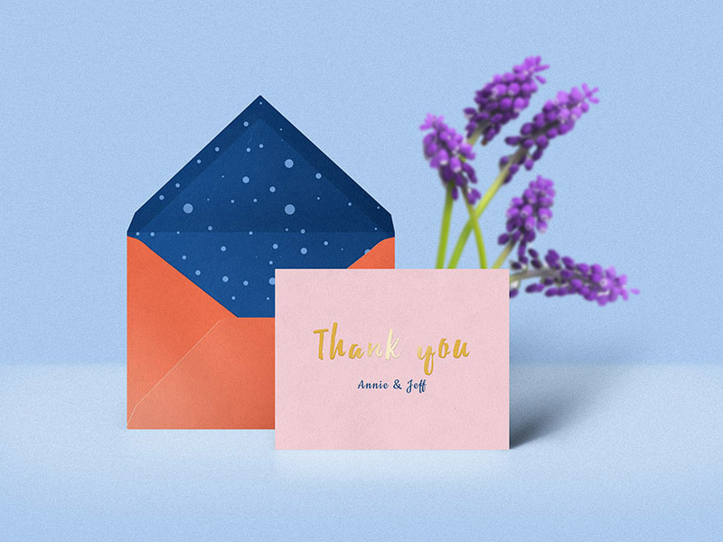 Thank You Card & Envelope Mockup photoshop download freebies freebie free psd mockup envelope thank you card