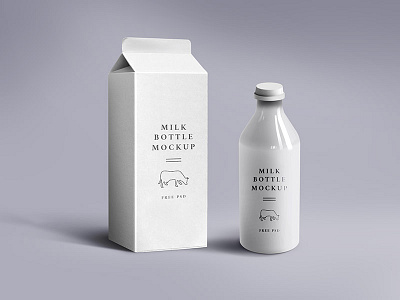 Milk Packaging Mockup download free freebie freebies milk bottle milk packaging mockup mockup pack packaging psd template