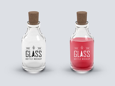 Glass Bottle Mockup PSD bottle download free freebie freebies glass mockup photoshop psd template