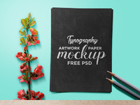 typography artwork paper mockup - Typography Artwork Paper Mockup PSD