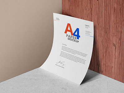 A4 Paper Psd Mockup Template