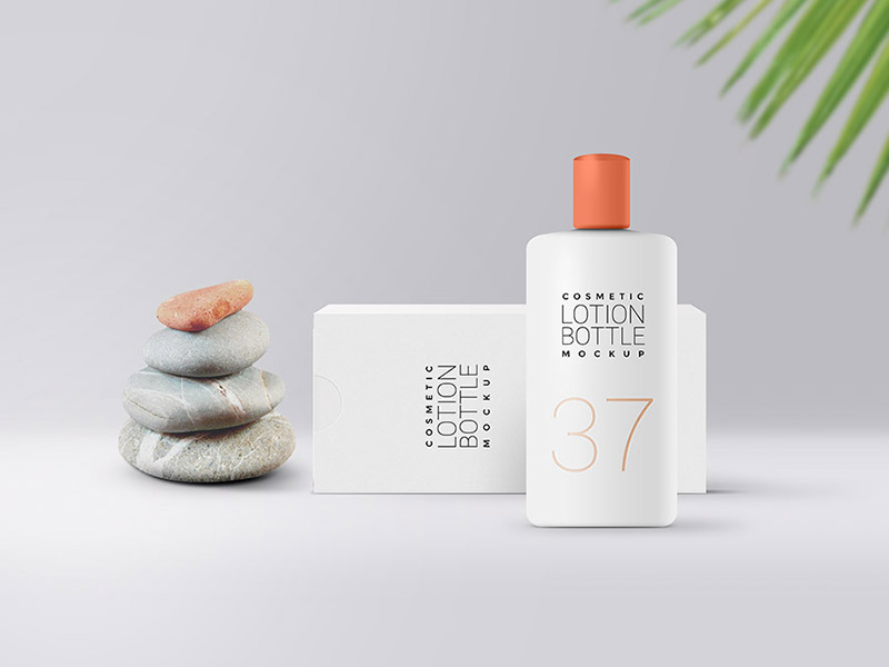 Download Cosmetic Lotion Bottle Mockup by GraphicsFuel (Rafi) on Dribbble