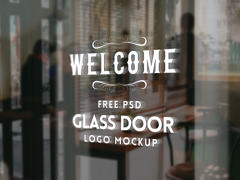 Glass Door Logo Mockup PSD by GraphicsFuel (Rafi) on Dribbble