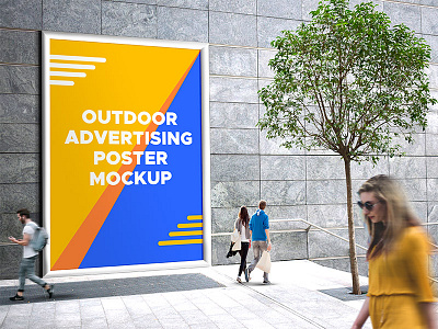 Outdoor Advertising Mockup PSD advertising design download free freebie freebies mockup outdoor photoshop poster poster design mockup psd