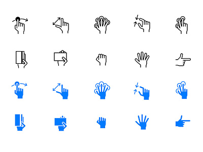 Free iOS Tab Bar Hand Gesture Icons