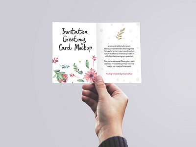 Download Free Invitation Greeting Card Mockup Psd By Graphicsfuel On Dribbble