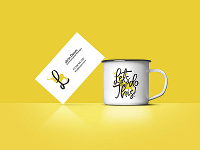 Business Card on Coffee Cup Mockup