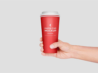 Paper Cup In Hand Mockup PSD
