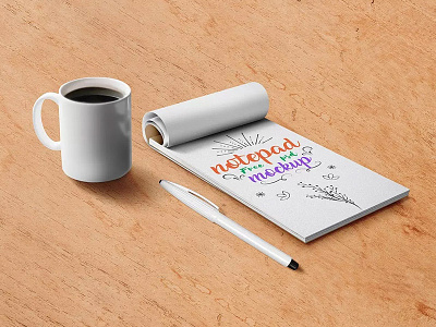 Free Notepad Mockup PSD coffee cup download psd free free psd free psd files freebie freebies notepad mockup notepaper psd mockup