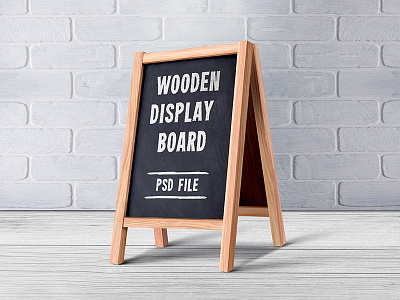 Wooden Menu Display Board PSD