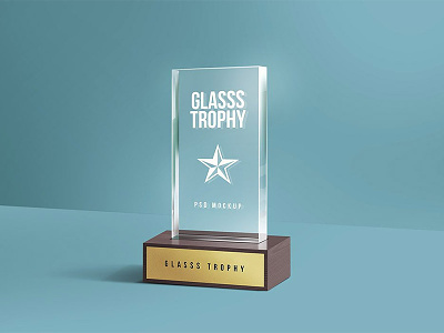Glass Trophy PSD Mockup download free free psd files freebie freebies glass trophy mockup templates photoshop psd mockup psd templates
