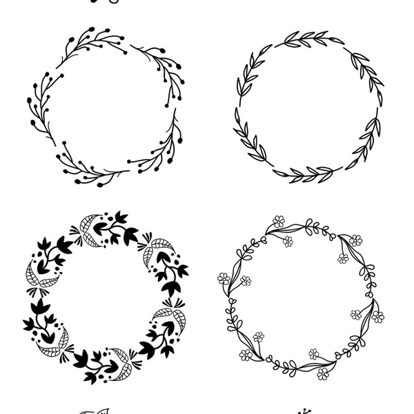 Vector Floral Wreath Set by Graphicsfuel on Dribbble