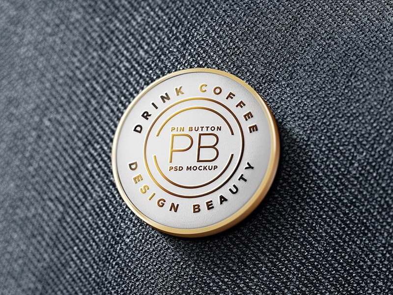 metal pin badge mockup