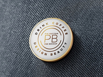 metal pin badge mockup free