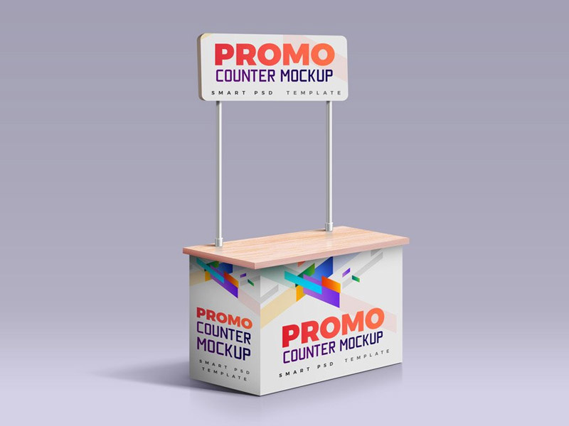 Promotion Counter Mockup by GraphicsFuel (Rafi) on Dribbble