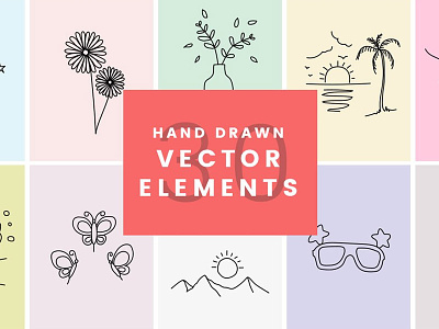 30 Handdrawn Vector Elements download floral flowers graphics handdrawn ornamental psd vector