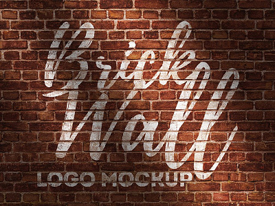 Brick Wall Logo Mockup Psd