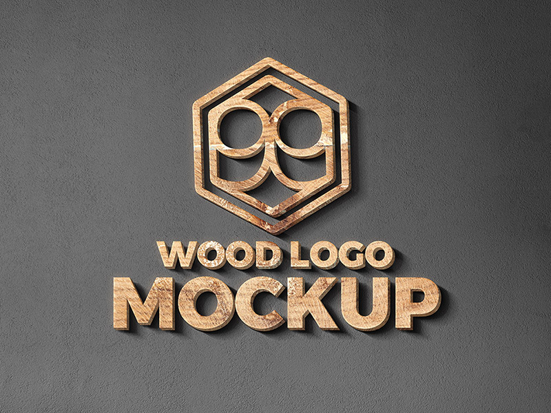 Download Wood & Metal Cut Logo Mockup by GraphicsFuel (Rafi) on Dribbble