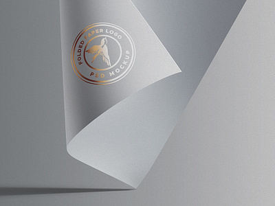 Folded Paper Logo Mockup