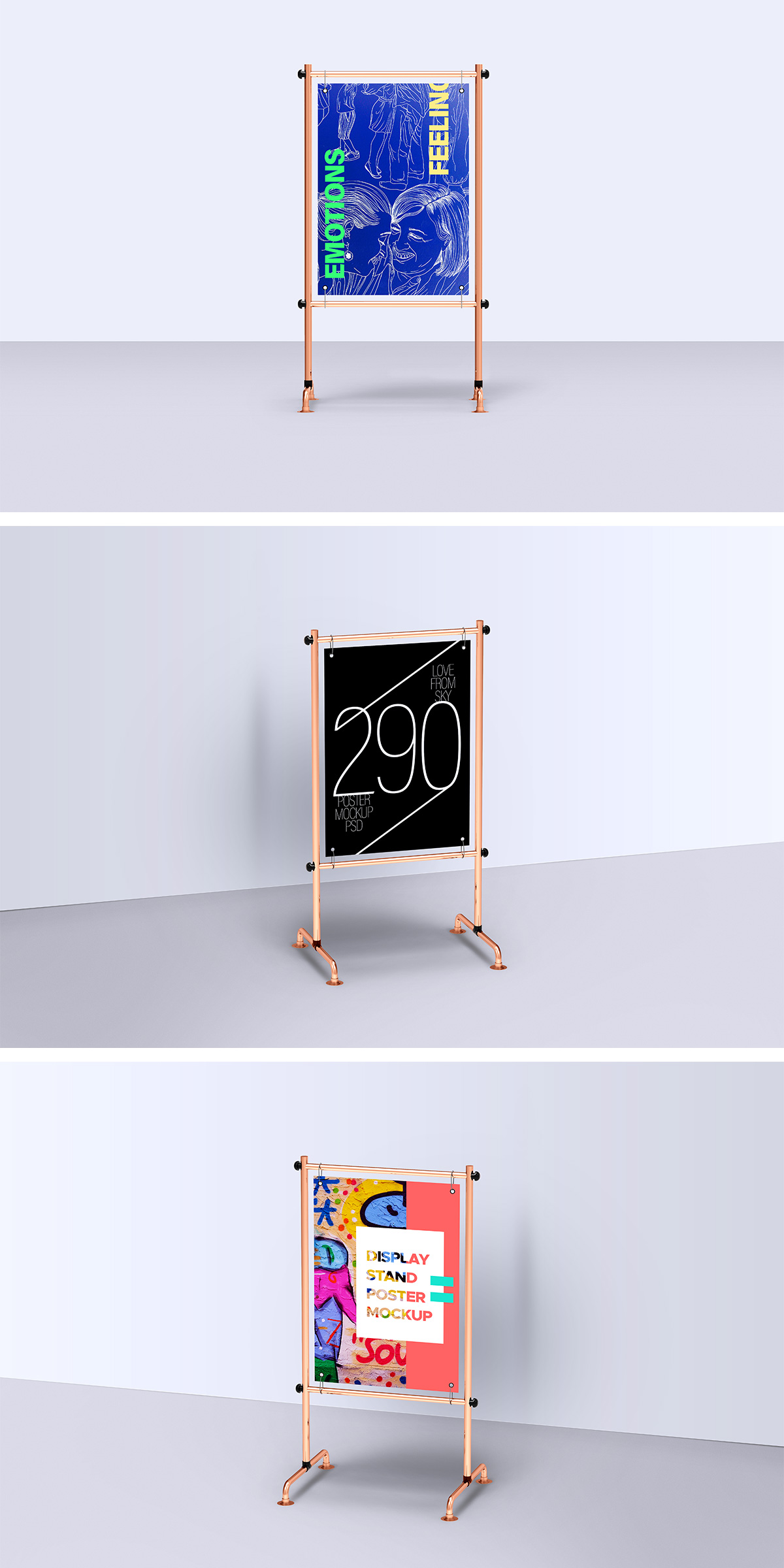 Download Display Stand Poster Mockups By Graphicsfuel Rafi On Dribbble PSD Mockup Templates