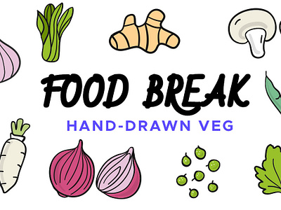 Food Break: Handdrawn Vector Icons food icons icons vector icons vegetables icons