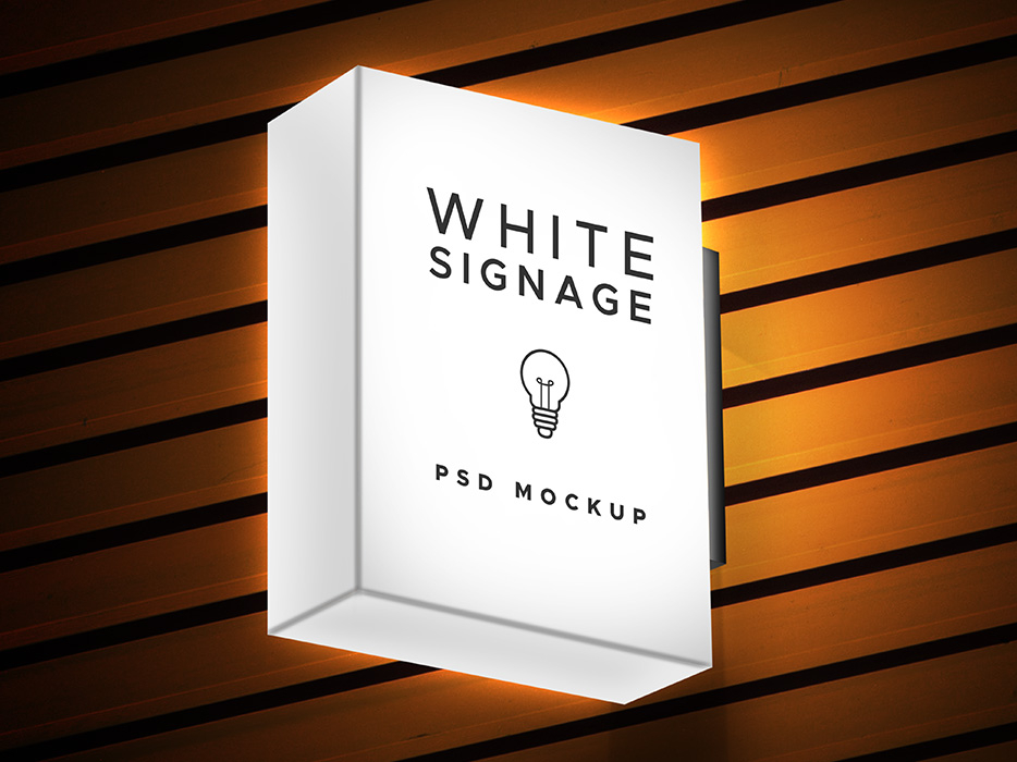 Free Lightbox Logo Signage Mockup PSD - Good Mockups
