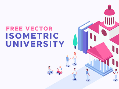 Free Vector Isometric University