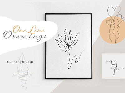 One Line Drawings art drawings floral elements one line drawings one line sketches sketches vector vectors