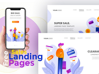 Free Sales Landing Pages free freebie freebies illustrations landing pages