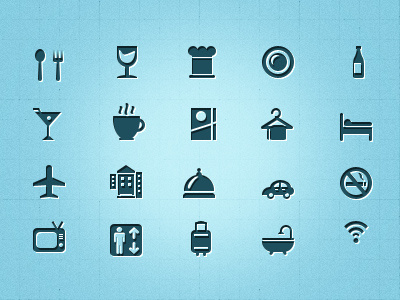 Hotel & Restaurant Icons freebie icons glyph icons hotel icons icons psd icons restaurant icons