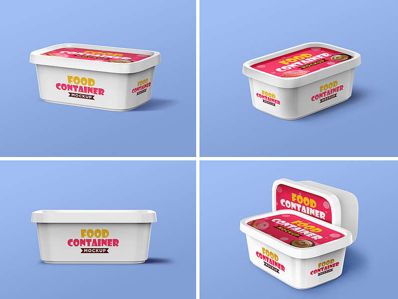Download Plastic Food Container Mockups by GraphicsFuel (Rafi) on Dribbble