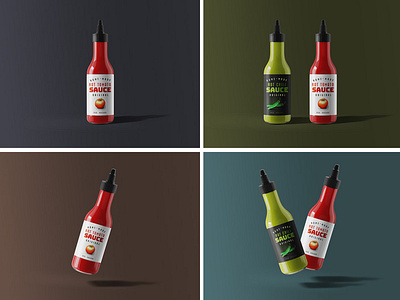 Download Sauce Bottle Mockups By Graphicsfuel On Dribbble