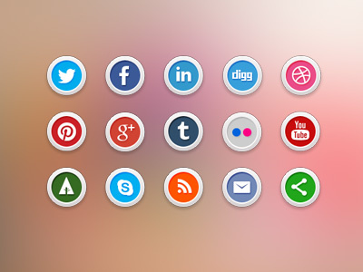 15 Social Media Icons freebie icons psd icons social media icons