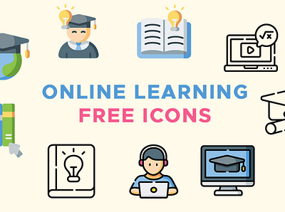 Online Learning Icons education icons icons learning icons png icons study icons vector icons