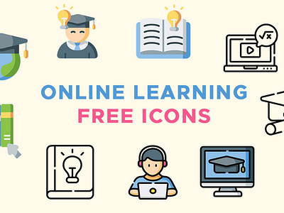 Online Learning Icons education icons icons learning icons png icons study icons vector icons