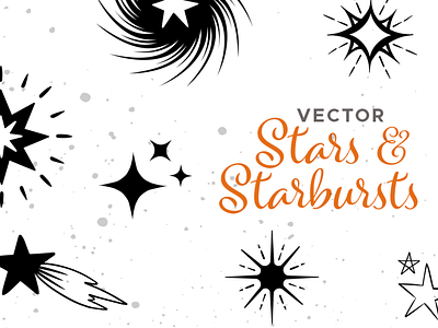 Hand-drawn Vector Star & Starbursts