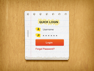 Paper Login Form download form login form paper effect psd freebie sign ui element