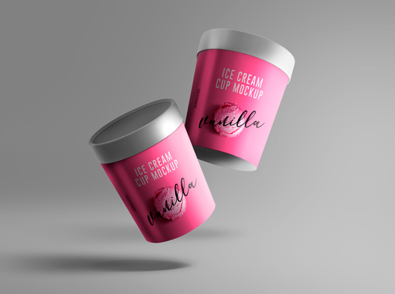 Download Ice Cream Cup Mockups by Graphicsfuel on Dribbble