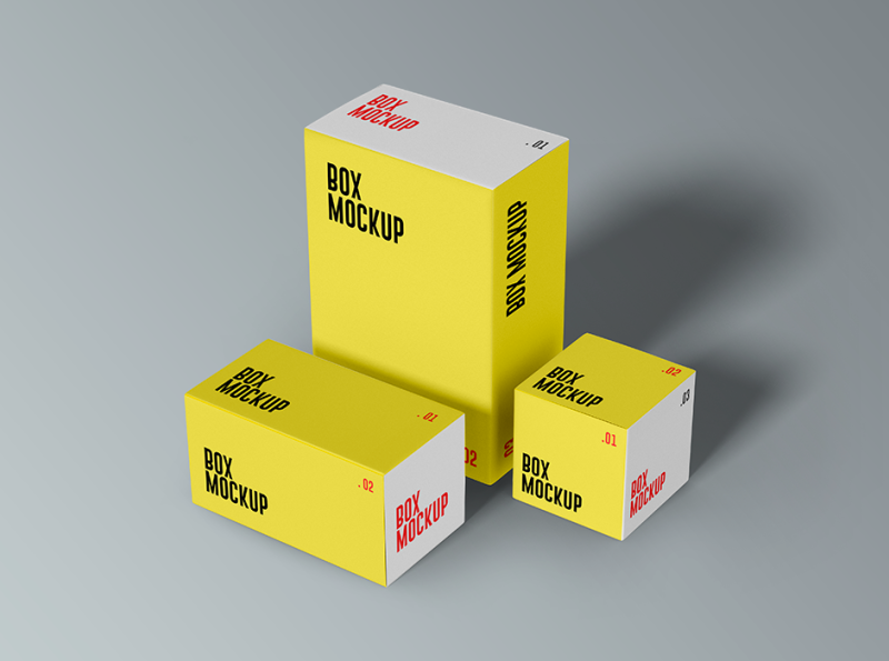 Download Product Boxes Mockup by GraphicsFuel (Rafi) on Dribbble