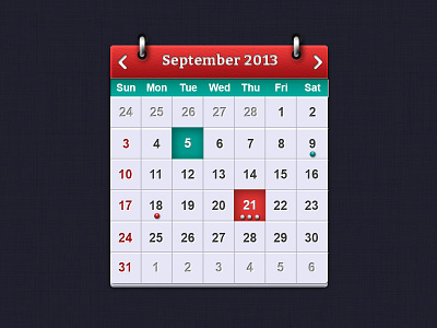 iOS Calendar UI Elements