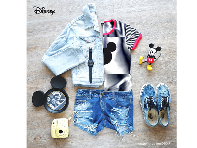 Mickey Mouse Fashion Flat Lay branding fashion design fashion flat lay flat lay photography styling