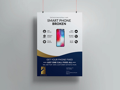 Phone repair service banner or flyer template.