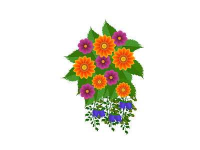 Floral Design Flowers colorful illustration Vector.