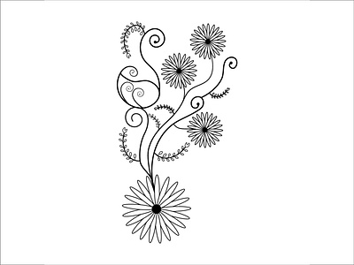 Floral Design, Flowers illustration Vector. minimal