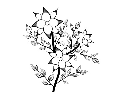 Floral Design, Flowers illustration Vector. line art