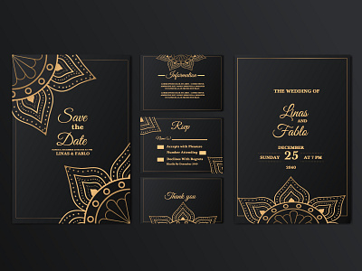 Wedding invitation cards.Luxury Mandala Design Pattern.